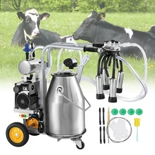 Electric Cow Milking Machine Milking Equipment 25L 304 Stainless Steel