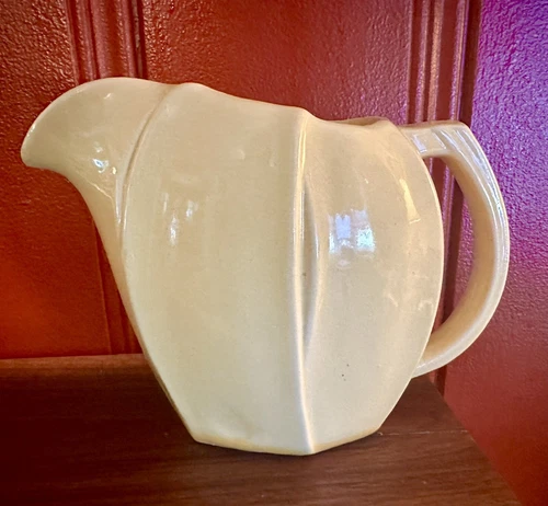 Vintage McCoy Pottery Tulip Pitcher No. 137 Yellow 1940s 32 oz 6 inch