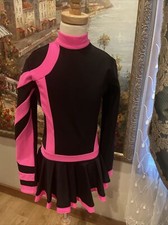Figure skating competition dress by IceDress Cross Roll Black Pink XXS Adult