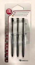 Subsonic Nintendo DS Anti-Scratch Telescoping Stylus Pens 3-Pack Black DSi 3DS