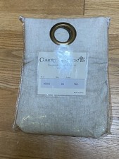 Pair COUNTRY CURTAINS BRAND Grommet Top Linen Blend Panel 84x52 Ecru/Oatmeal NEW