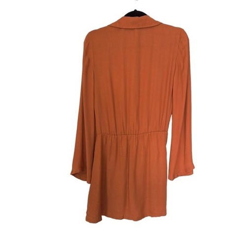 Free People Simone Notch Lapel Mini Dress In Burnt Orange Size XS NWOT - Picture 5 of 11