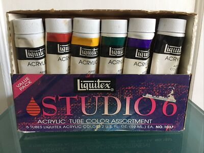 1992 Vintage Liquitex Heavy Acrylic Studio 6 Tube Set 1037