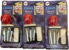 Lot 3 Clown Makeup Kit Nose Instruction Halloween Costume Bozo Ronald Circus