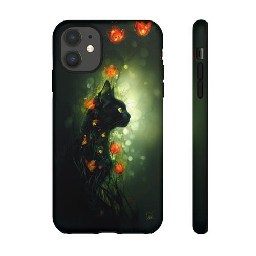 Cat Green Forest Flower Vines Phone Case for iPhone, Samsung Galaxy, Pixel - 第 86/175 張圖片