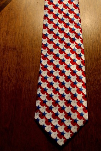 Brand New American Flags All Over A New 100% Polyester Blue Neck Tie 1047 - Picture 2 of 3