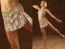 Mirage SKIRT ONLY Child X-Large Dance Costume CHINO w/IVORY Lace No Briefs New