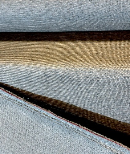 CANVAS DRAPERY LIGHTWEIGHT POLYESTER FABRIC LIGHT BLUE SHADES 64" WIDE BY YARD - Picture 2 of 4