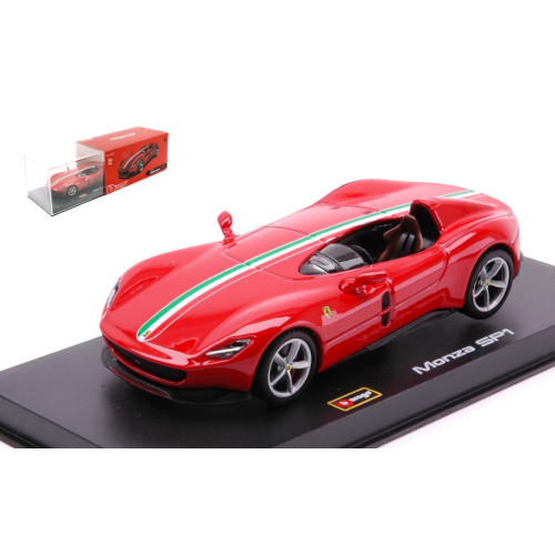 Ferrari Monza SP1 2018 Convertible Red/White Signature 1:43 Burago Auto Stradali-image
