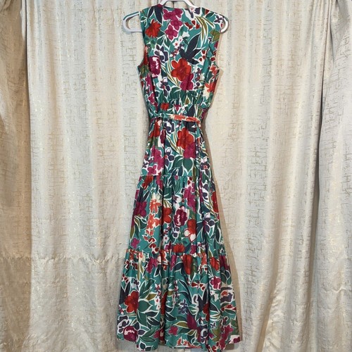Shop The Mint Floral Maxi Dress Sleeveless Colorful Spring Summer Women's Medium - Picture 2 of 5