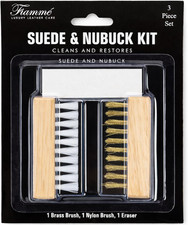 Suede and Nubuck Cleaning Kit - Complete Brass Nylon Brush Set, Suede Eraser f