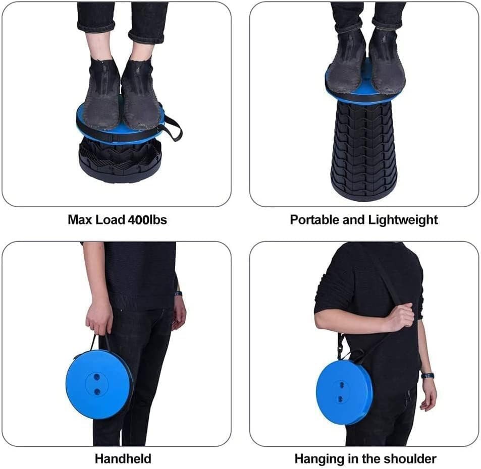 Upgraded Thick Folding Stool Telescopic Chair Seat Retractable Fishing Outdoor