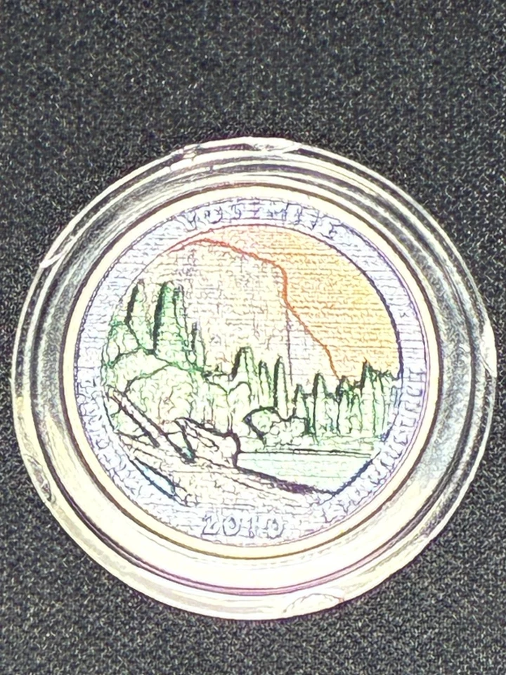 Yosemite 2010p America The Beautiful Colorized Washington Quarter UNC  - Image 2 of 4