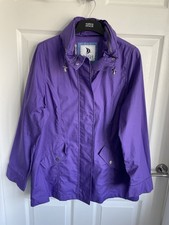Ladies Purple DASH Cotton Blend Summer Jacket With Hideaway Hood Size 12 BNWOT