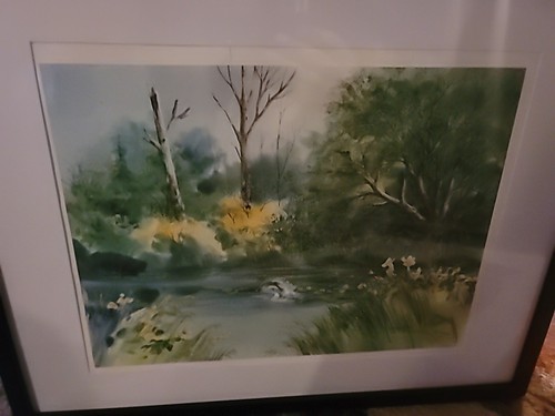 Sherm Pehrson Art Print on Paper, in professional frame 1976, Jumping Fish pond - Picture 2 of 4