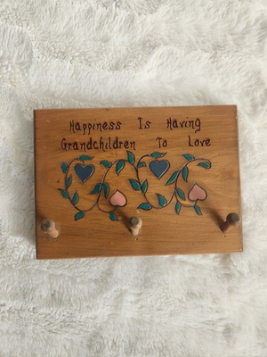 #ad #ad Vintage Wooden Handmade Sign quot;Happiness Is Having Grandchildren To Lovequot; Hanging $7.50