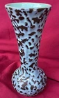 McCoy Pottery Baby Blue Over Black Splatter Vase Vintage Mid Century Modern 7"