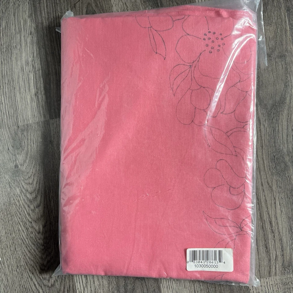 Hungarian Stamped for Embroidery Fabric Table Cloth Pink - Summer Floral 60x90 - Image 2 of 3