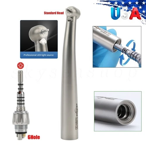 Dental Fiber Optic High Speed Handpiece with 6-Hole KAV MULTIflex Quick Coupling