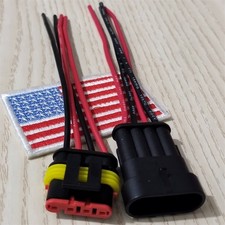 6 Sets Male Female 4-Pin Plug 18AWG Wire Connector Waterproof for Car Truck Boat