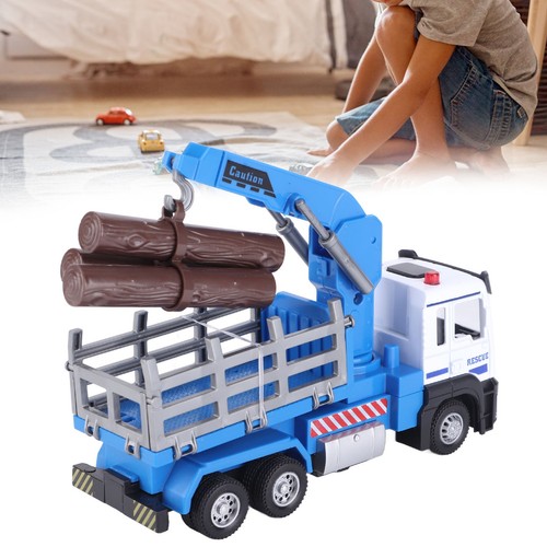 Blue Logging Truck Toy 1:32 Log Vehicle Model With Light Music Effect For 6 MF - Picture 8 of 12