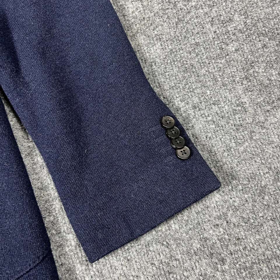 Rodd & Gunn Blazer Sport Coat Mens Large Navy Wool Blend 2 Button Patch Pockets - Image 2 of 4