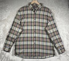 Johnnie-O Hangin Out Damon Button Down Shirt Men XL Pine Green Plaid Altered