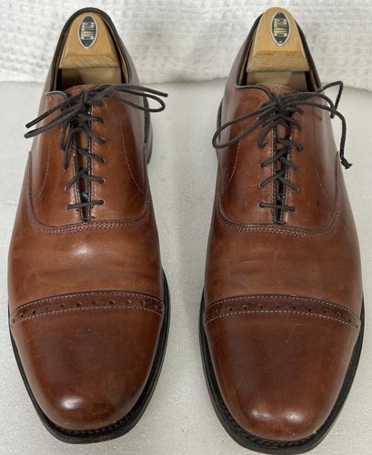 Allen Edmonds Byron Oxford Dress Shoes Mens size 10 C Brown Leather Cap Toe 2034