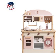 Cocina de juguete para ni os peque os, cocina de madera con accesorios realist.