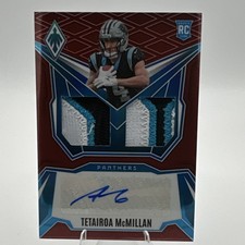 2025 Panini Phoenix Dual Rookie Patch Auto Tetairoa McMillan #DRP-TMN Red /99