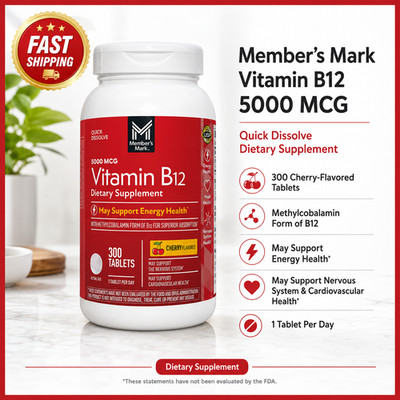 Member's Mark Sublingual Vitamin B12 5000mcg Methylcobalamin (300 ct.)