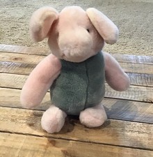 Piglet Plush Stuffed Animal Pink Green Soft Toy Gund Classic Pooh EUC