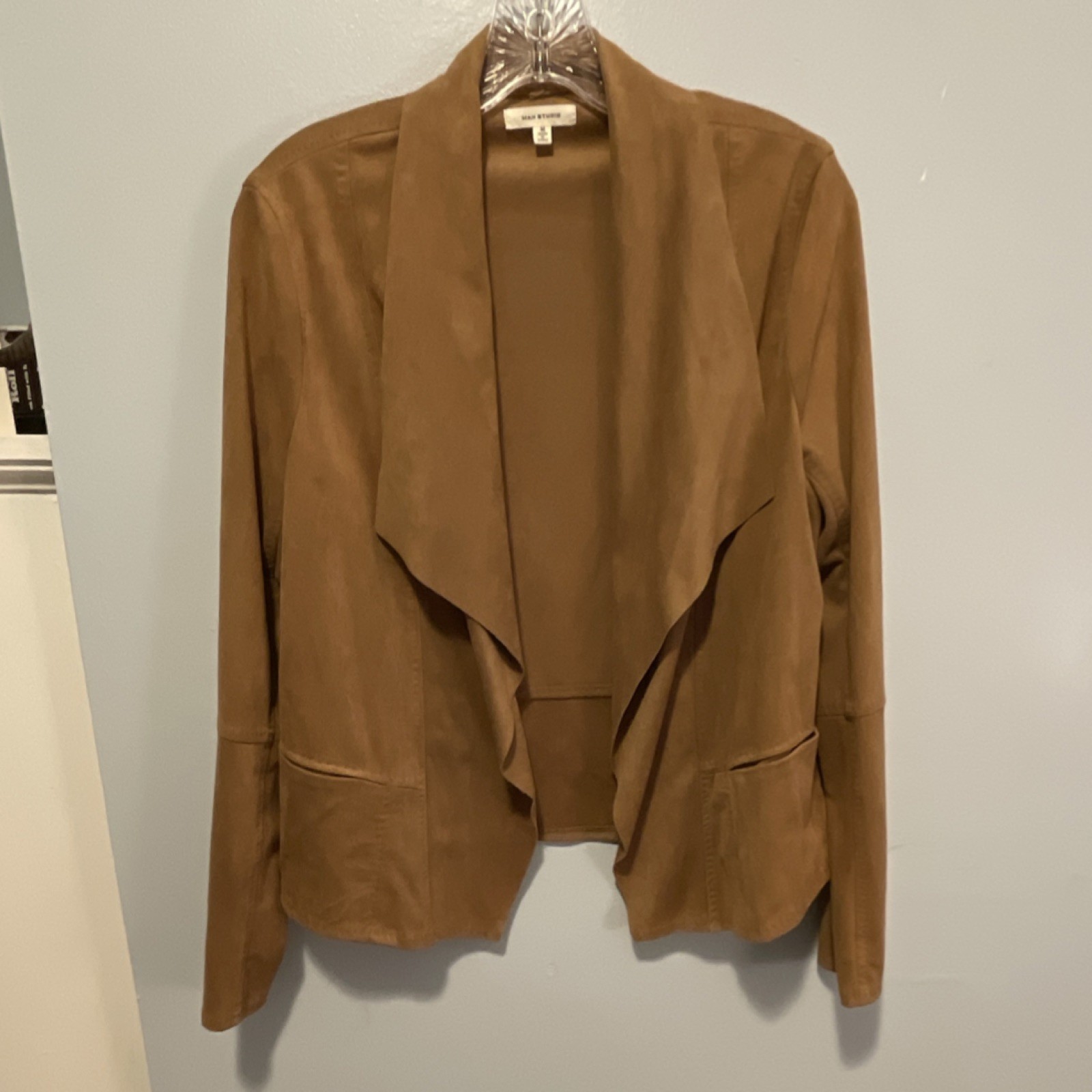 Max Studio Open Front Jacket Brown MPN 9707M21 Women's Long Sleeve Size M