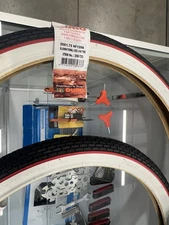 PAIR OF RED LINE BICYCLE ORIGINAL LOWRIDER TIRES BIKE 20" X 1.75" BRICK TREAD