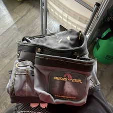 MagnoGrip Multi-Pocket Fabric Tool Pouch Gray Black, Single Item Organizer Bag