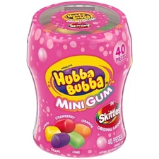 Hubba Bubba Sugar Free Rainbow Gum Bottles Each, 40 Piece, 6 Per Box, 4 Per Case