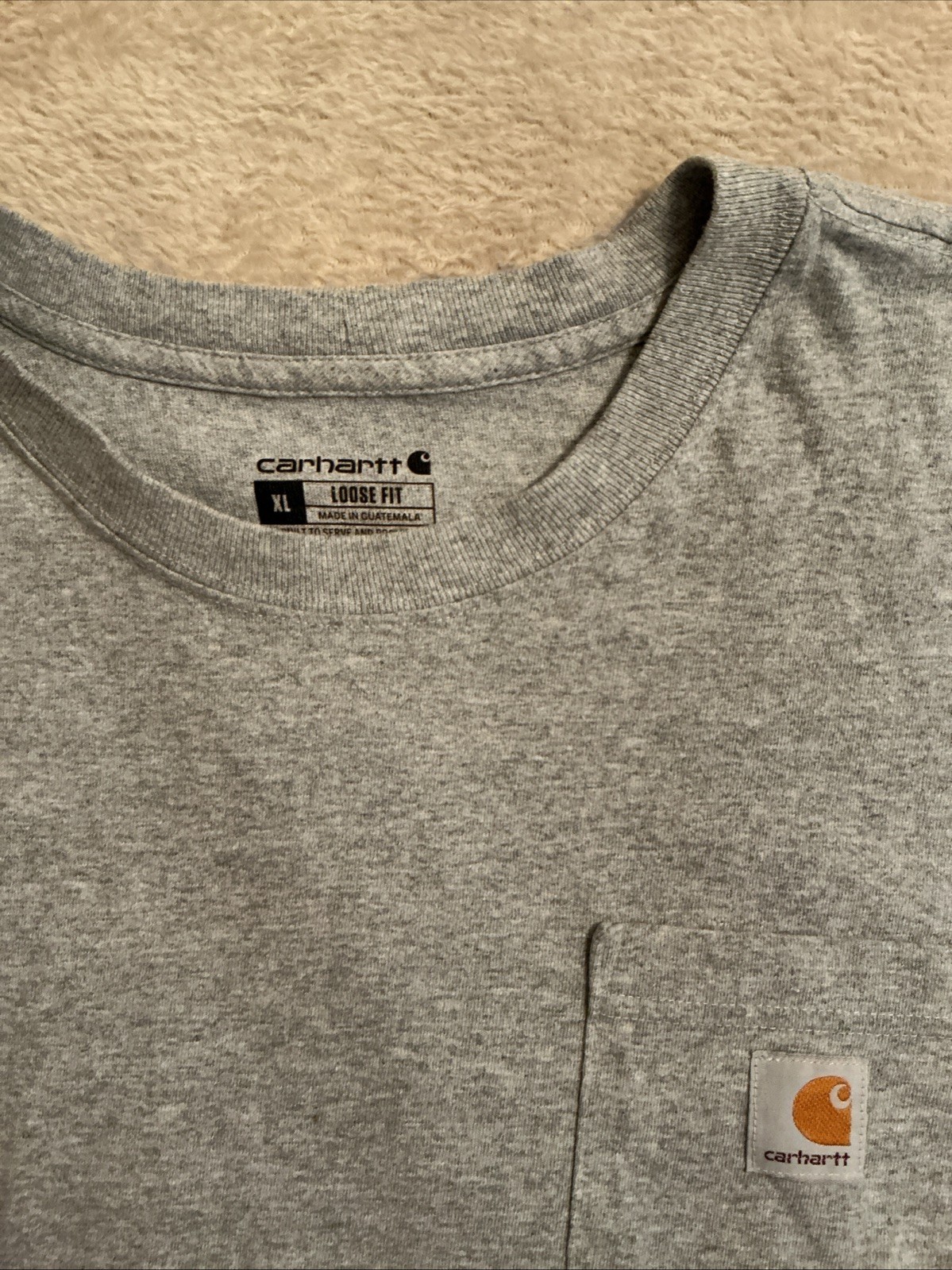 Mens Carhartt T Shirt Top XL Extra Large Loose Fit Grey Casual image 3