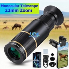 High Power 22X Super Zoom Monocular Telescope with Smartphone Adapter Waterproof