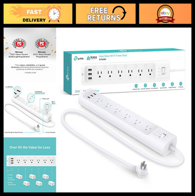 Smart Power Strip with 6 Smart Outlets & 3 USB Ports, Surge Protector, Alexa & G