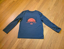 GapFit Boys M Blue Breathable Performance Crew Neck Long Sleeve Basketball Tee
