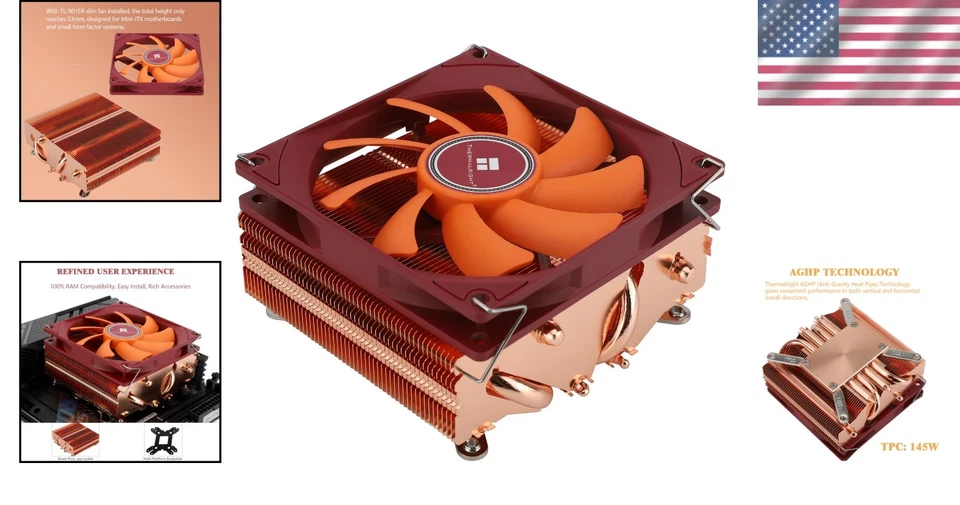 X53 Low-Profile CPU Cooler 53mm with 92mm PWM Fan for AMD/Intel Systems - Image 2 of 4
