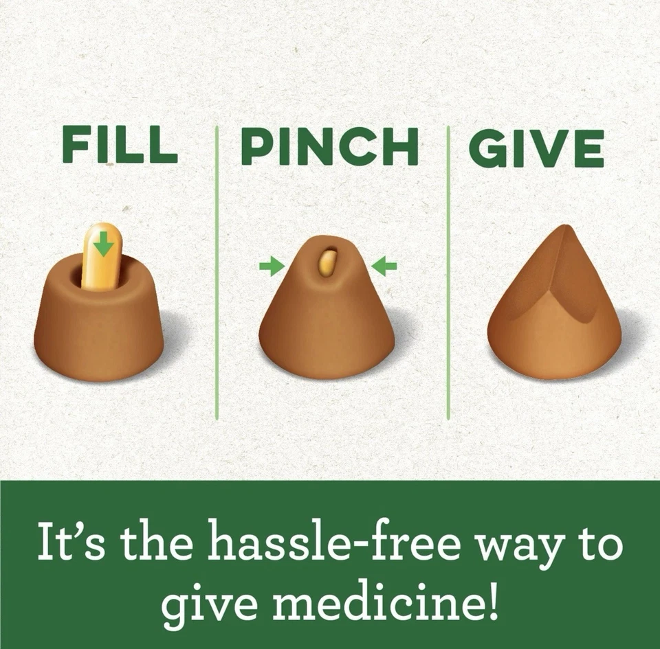 Paquete de 2 - Bolsillos para pastillas GREENIES - Golosinas suaves con sabor a queso, dosis fácil, nuevo - 60ct Foto 4 de 4