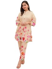 Leriya Fashion Women's Anarkali Rayon Floral Printed Kurta Pant Set  High-Lo...