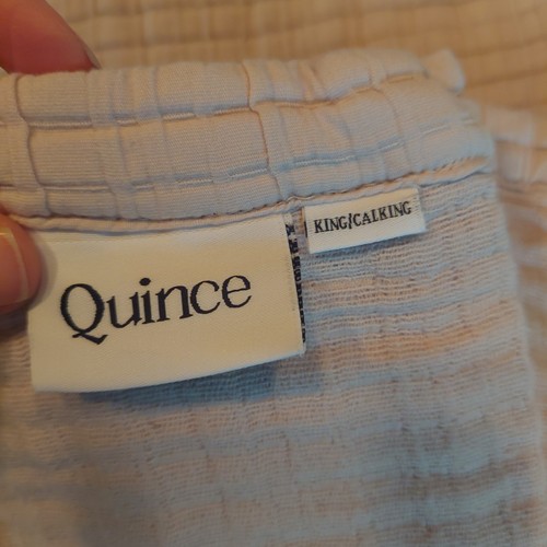 ¡NUEVO CON ETIQUETAS! ¡Cubre y fundas acanaladas de arena de algodón orgánico Quince! King/Cal King (72) - Imagen 10 de 13