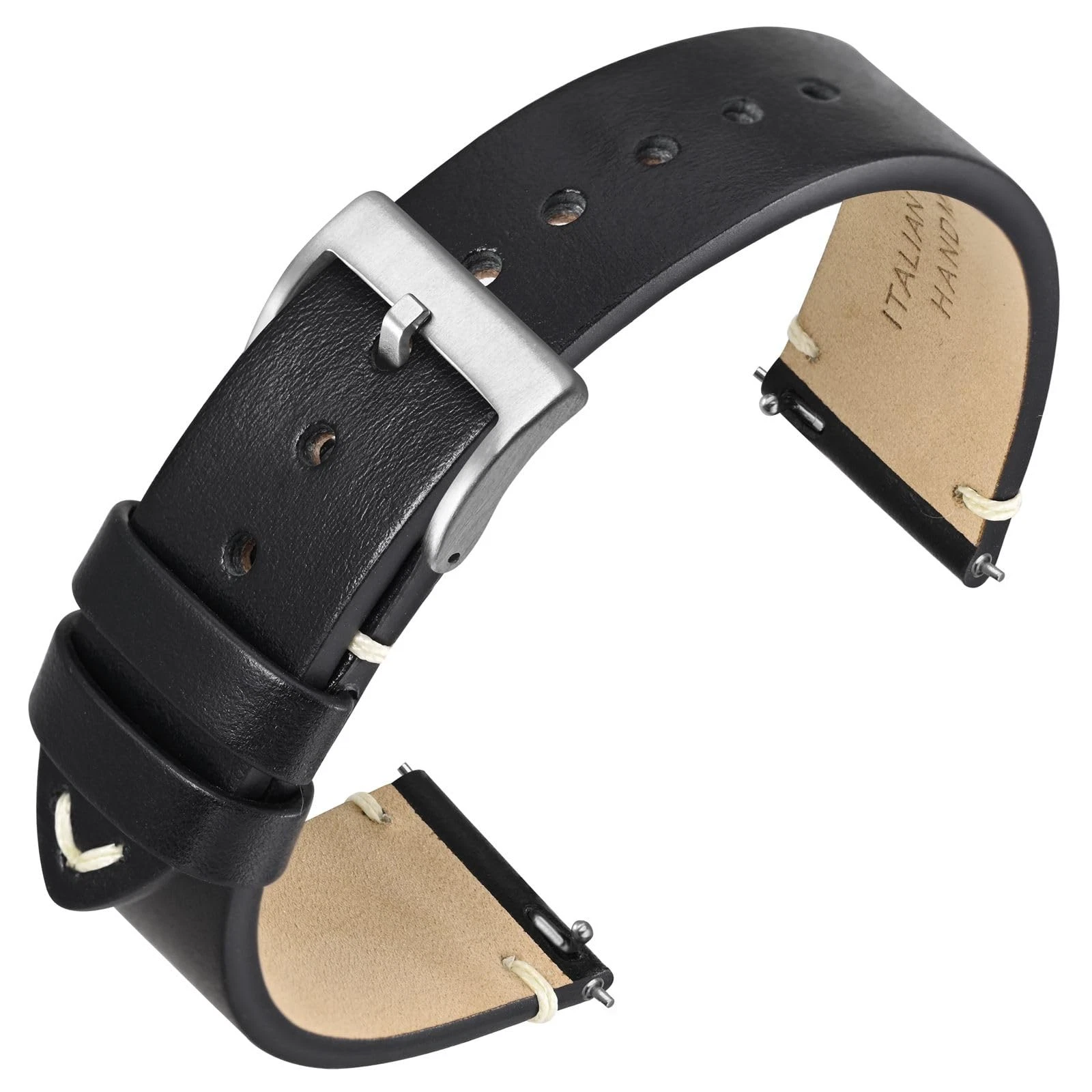 [ANNEFIT] Genuine Leather Watch Band 20mm Military Leather Watch Strap Quick Rel