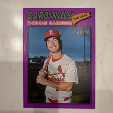 Topps 2026 Heritage Purple Border Thomas Saggese Cardinals #230