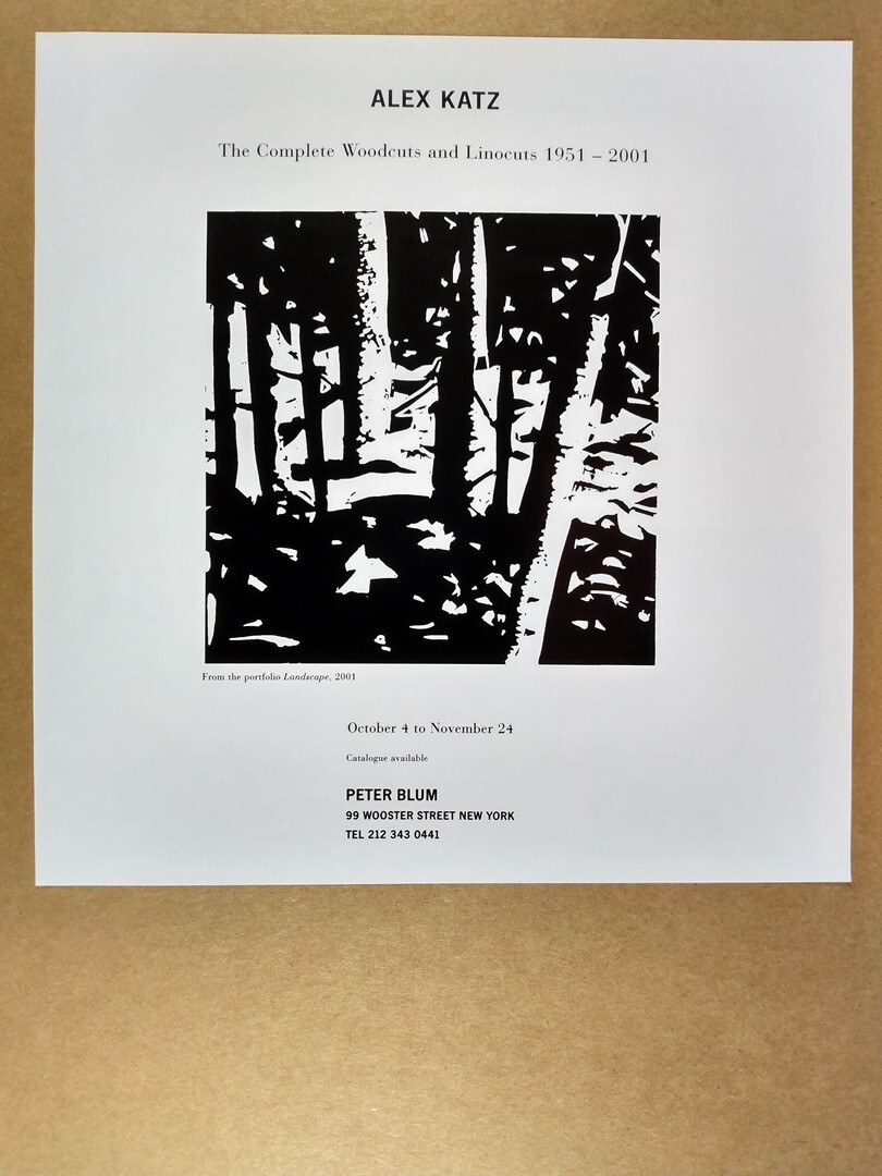 アート・デザイン・音楽 AlexKatz The Woodcuts And Linocuts 2001 Alex Katz The Complete Woodcuts & Linocuts Exhibition vintage