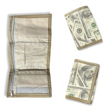 100 Dollar Bill Zippered Wallet Currency Billfold Vintage New