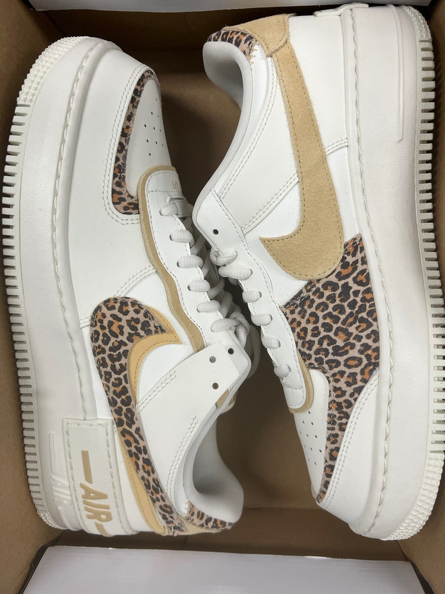 Sz 12 - NIKE WMNS AF1 SHADOW 'LEOPARD' MENS 10.5 SAIL MULTI