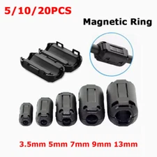 Magnetic Ring Ferrite Core Suppressor RFI Noise Filter Clip Snap Cable 3.5-13mm